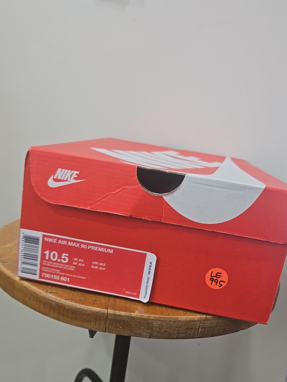 Nike Air Max 90 Premium "Vintage Wine" 2017 Shoes Rare Size Mens 10.5 - Picture 14 of 16